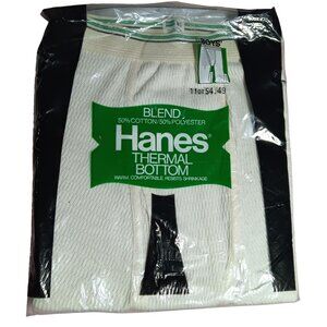 Vintage Boys Thermal Bottom Underwear Medium Waffle Hanes Green Stripe NEW NIP